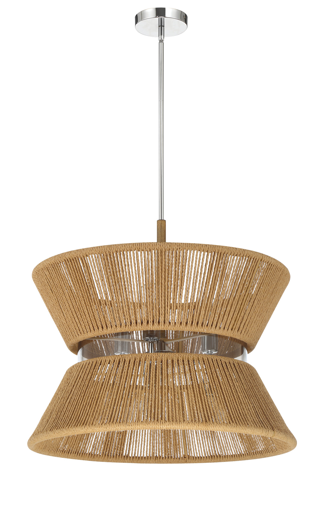 CRAFTMADE Serena 6 Light Pendant in Chrome/Walnut