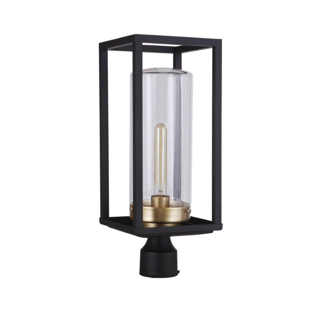 Neo 1 Light Outdoor Post Lantern in Midnight/Satin Brass CRAFTMADE