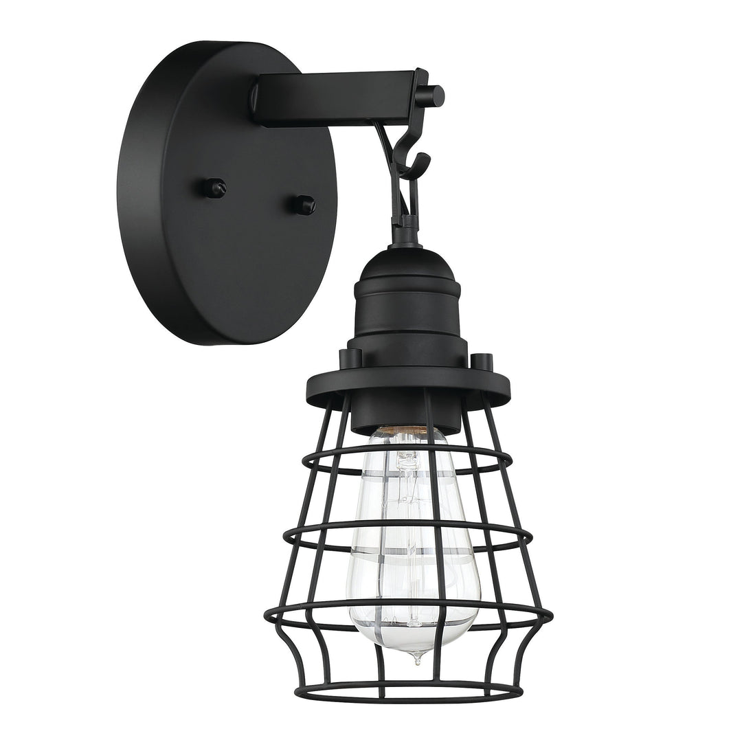 CRAFTMADE Thatcher 1 Light Wall Sconce in Flat Black