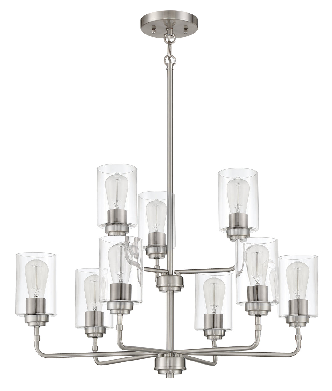 CRAFTMADE Stowe 9 Light Chandelier in Brushed Polished Nickel