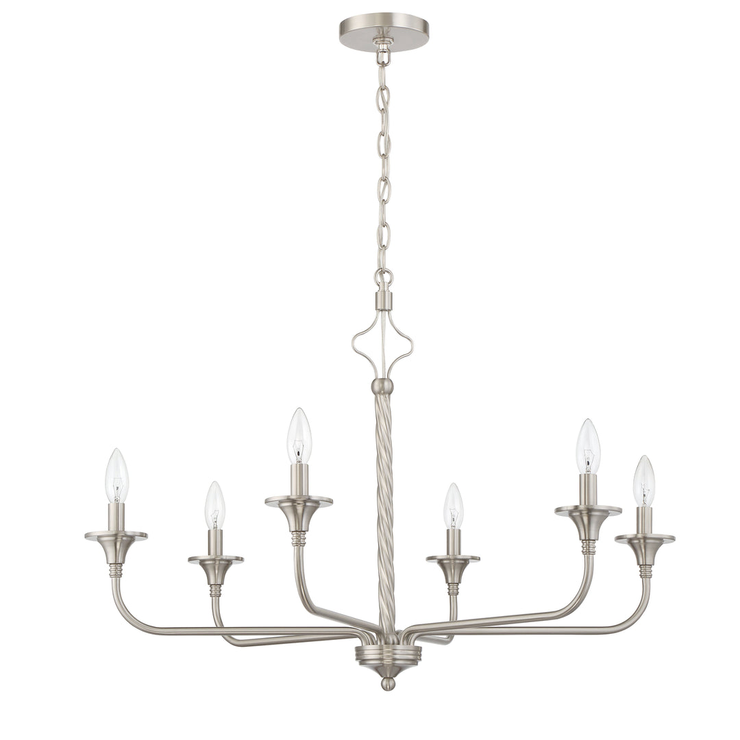 CRAFTMADE Jolenne 6 Light Chandelier in Brushed Polished Nickel