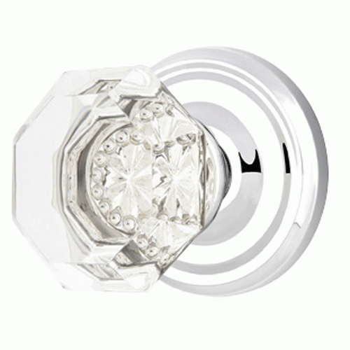 EMTEK Emtek 820OT Old Town Clear Crystal Door Knob Set with Brass Rosette