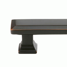 EMTEK 4 1/4 Inch Overall (3 Inch c-c) Brass Geometric Rectangular Pull (Oil Rubbed Bronze Finish)