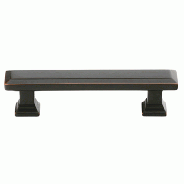 EMTEK 11 1/4 Inch Overall (10 Inch c-c) Brass Geometric Rectangular Pull (Oil Rubbed Bronze Finish)