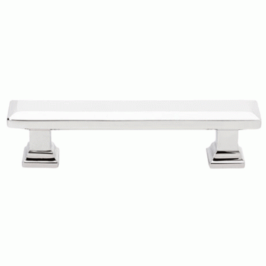 EMTEK 4 5/8 Inch Overall (3 1/2 Inch c-c) Brass Geometric Rectangular Pull (Polished Chrome Finish)