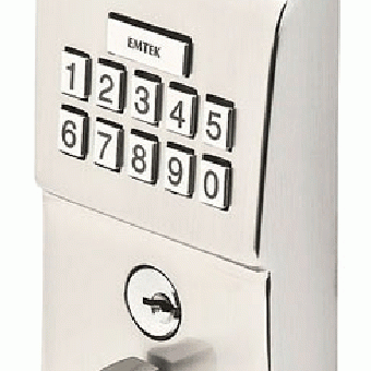 EMTEK Emtek E4817US15 Brushed Nickel Single Cylinder Solid Brass Electronic Keypad Handleset