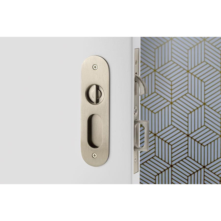 EMTEK Emtek Narrow Oval Brass Mortise Pocket Door in Several Finishes