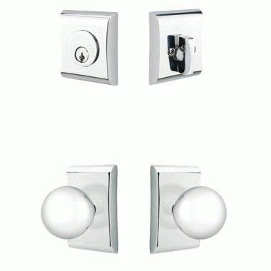 EMTEK Emtek Entryway Orb Knob With Neos Rosette (Polished Chrome Finish)