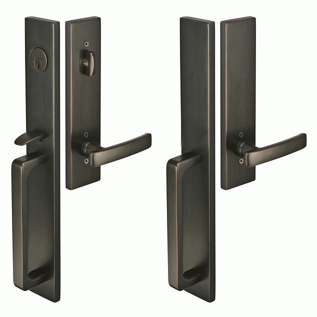 EMTEK Solid Brass Lugano Style Mortise Entryway Set (Oil Rubbed Bronze Finish)