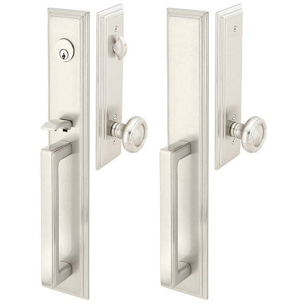 EMTEK Solid Brass Melrose Style Entryway Set (Brushed Nickel Finish)