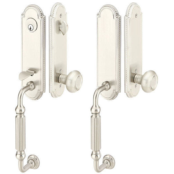 EMTEK Solid Brass Orleans Style Entryway Set (Brushed Nickel Finish)