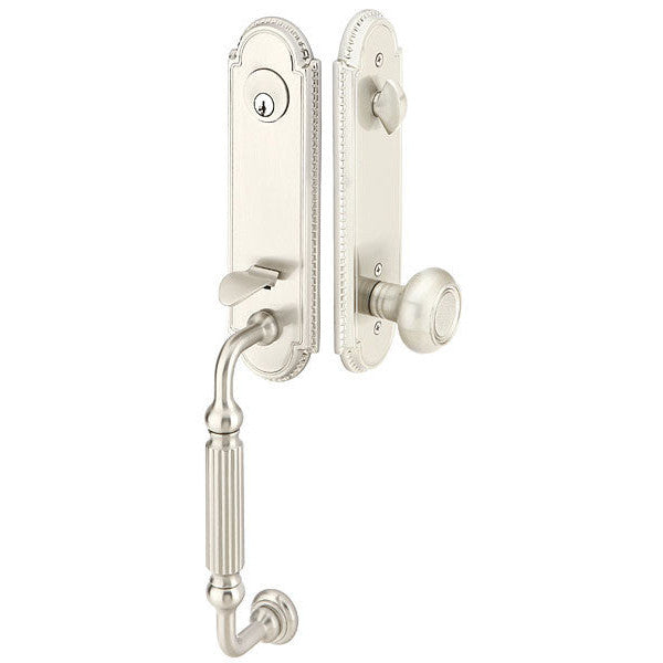 EMTEK Solid Brass Orleans Style Entryway Set (Brushed Nickel Finish)