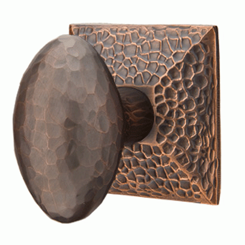 EMTEK Hammered Egg Knob With Hammered Rosette (Several Finish Options)