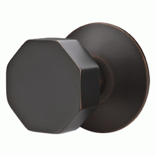 EMTEK Solid Brass Octagon Door Knob Set With Modern Rosette (Many Finishes)