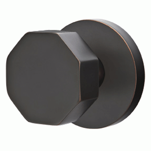 EMTEK Solid Brass Octagon Door Knob Set With Disk Rosette (Several Finishes)