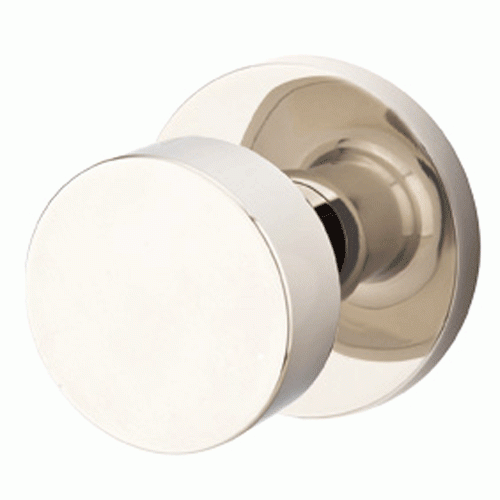 EMTEK Solid Brass Round Door Knob Set With Disk Rosette (Several Finishes)