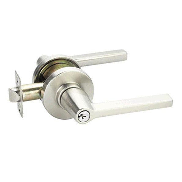 EMTEK Solid Brass Helios Key In Door Lever with Disk Rosette