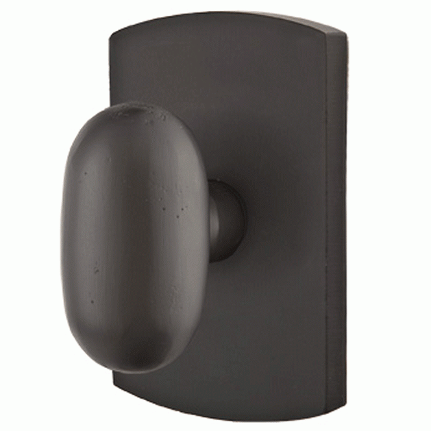 EMTEK Emtek Solid Brass Sandcast Egg Door Knob Rounded Rectangular Rosette