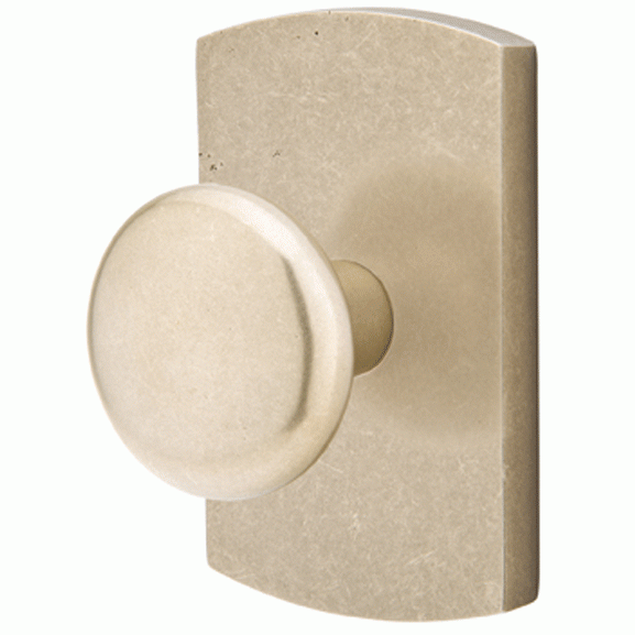 EMTEK Solid Brass Sandcast Winchester Door Knob Set With Rounded Rectangular Rosette (Several Finish Options)