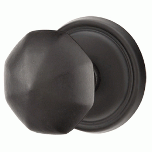 Solid Brass Lost Wax Octagon Door Knob Set With Round Rosette (Several Finish Options) EMTEK