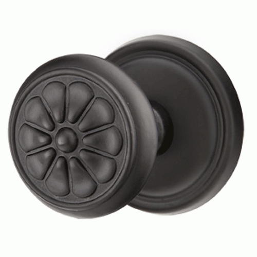 EMTEK Emtek Solid Brass Lost Wax Petal Door Knob Set With Round Rosette