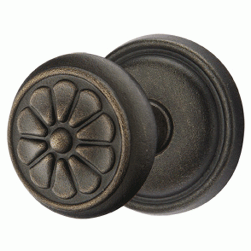 EMTEK Emtek Solid Brass Lost Wax Petal Door Knob Set With Round Rosette