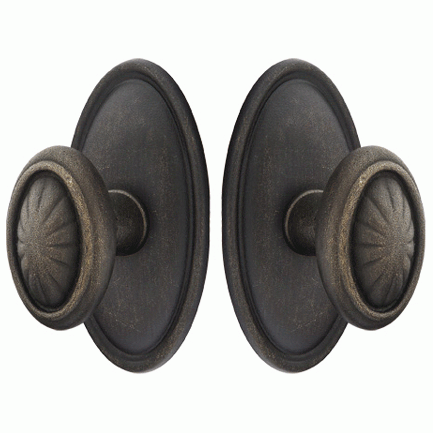 EMTEK Emtek Solid Brass Lost Wax Parma Door Knob Set With Oval Rosette