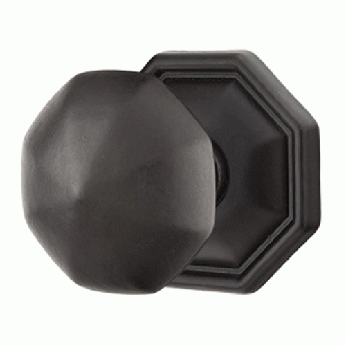 Solid Brass Lost Wax Octagon Door Knob Set With Octagon Rosette (Several Finish Options) EMTEK