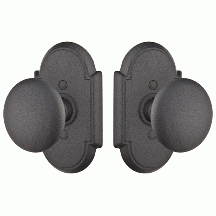 EMTEK Emtek Solid Brass Jamestown Door Knob Set With Arched Rosette