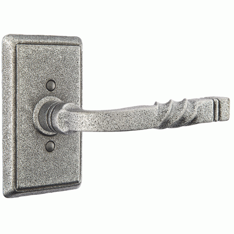 EMTEK Wrought Steel San Carlos Lever With Rectangular Rosette