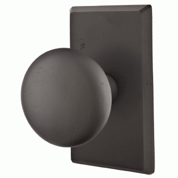 EMTEK Solid Brass Sandcast Winchester Door Knob Set With Rectangular Rosette