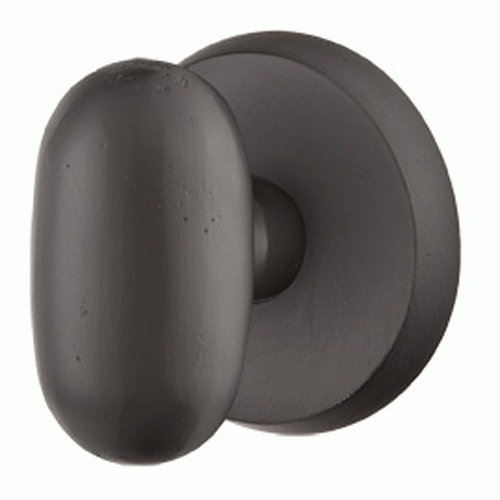 EMTEK Solid Brass Sandcast Egg Door Knob Set With Disk Rosette