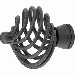 EMTEK 1 1/2 Inch Wrought Steel Flanders Knob (Flat Black Finish)