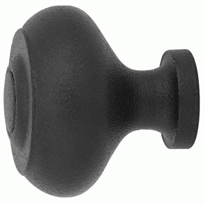 EMTEK Emtek 1 1/4 Inch Wrought Steel Brittany Knob (Flat Black Finish)