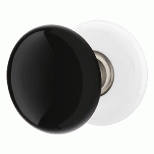 EMTEK Black Porcelain Ebony Door Knob Set With Porcelain Rosette