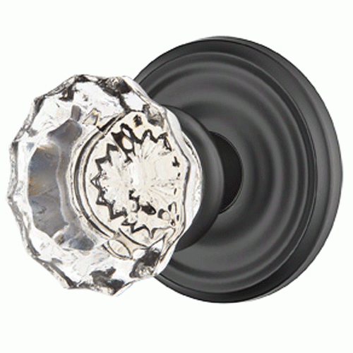 EMTEK Crystal Astoria Door Knob Set With Regular Rosette