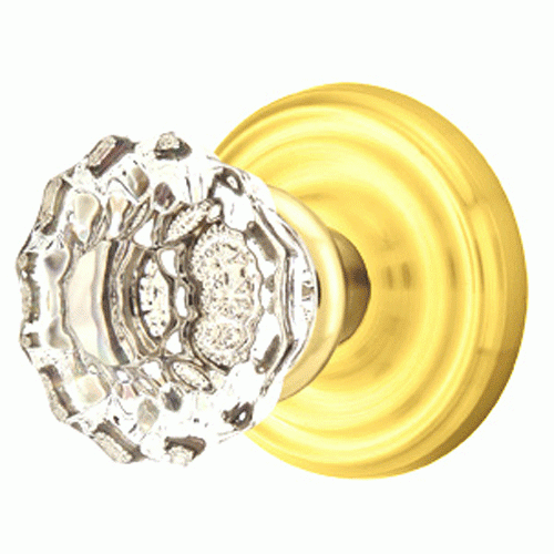 EMTEK Crystal Astoria Door Knob Set With Regular Rosette