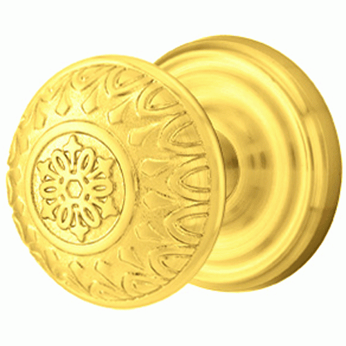 EMTEK Solid Brass Lancaster Door Knob Set With Regular Rosette