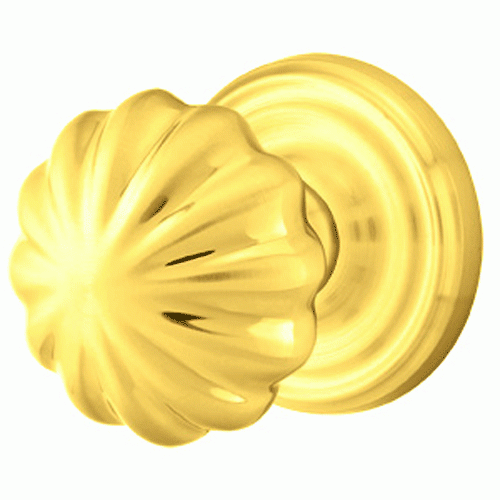 EMTEK Solid Brass Melon Door Knob Set With Regular Rosette