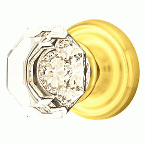 EMTEK Emtek Crystal Old Town Clear Door Knob Set With Regular Rosette