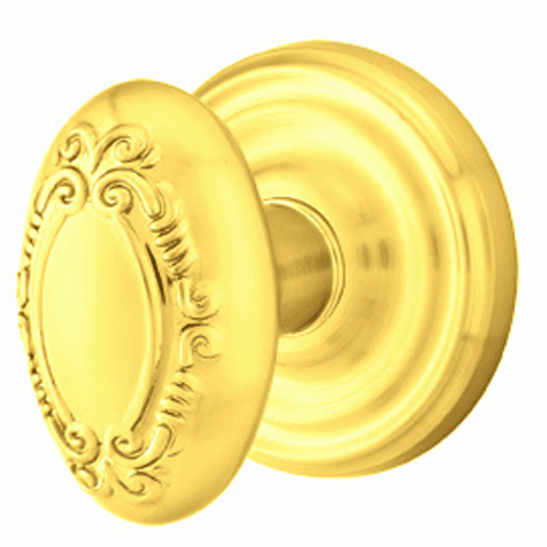 EMTEK Solid Brass Victoria Door Knob Set With Regular Rosette