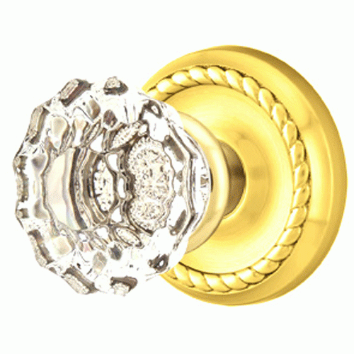 EMTEK Emtek Crystal Astoria Door Knob Set With Rope Rosette