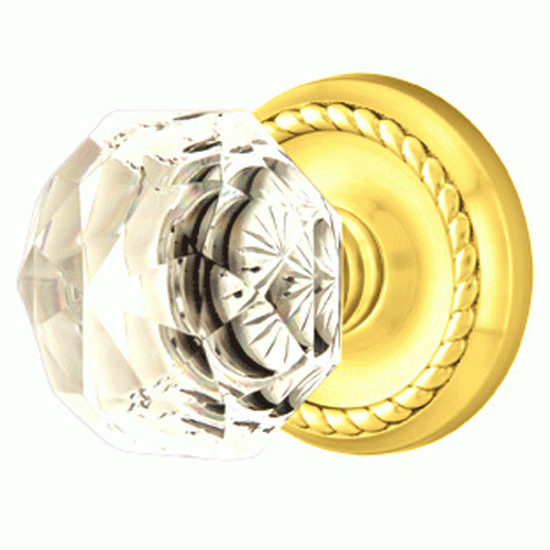 EMTEK Emtek Diamond Crystal Door Knob Set With Rope Rosette