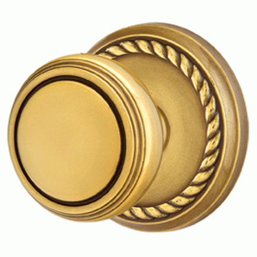 EMTEK Solid Brass Norwich Door Knob Set With Rope Rosette