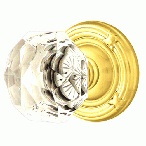 EMTEK Diamond Crystal Door Knob Set With Ribbon & Reed Rosette