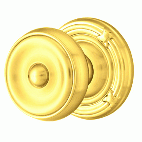 Solid Brass Waverly Door Knob Set With Ribbon & Reed Rosette (Several Finish Options) EMTEK