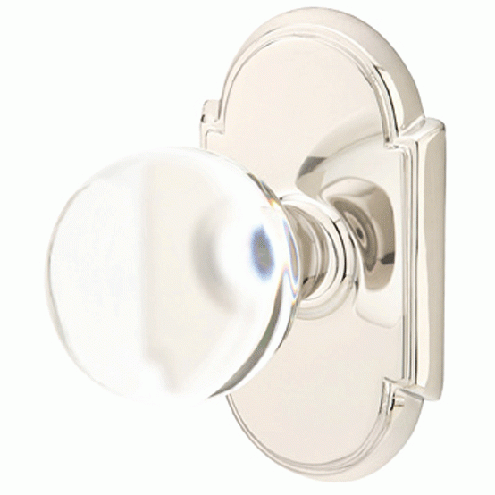 EMTEK Crystal Bristol Door Knob Set With # 8 Rosette