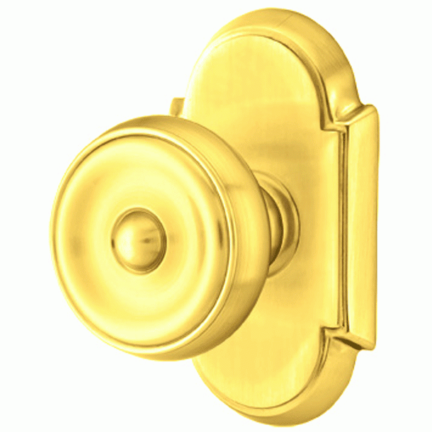 Solid Brass Waverly Door Knob Set With # 8 Rosette (Several Finish Options) EMTEK