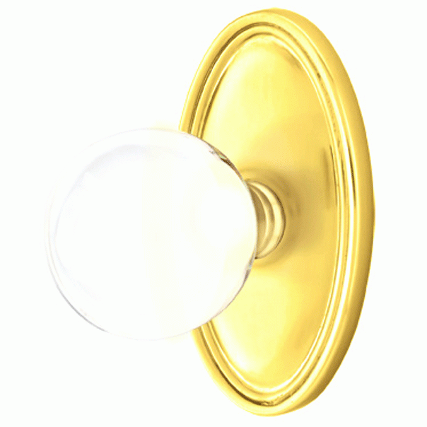 EMTEK Crystal Bristol Door Knob Set With Oval Rosette