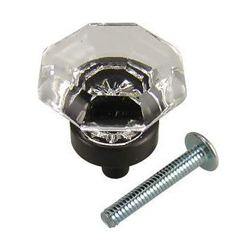 EMTEK 1 Inch Old Town Crystal Cabinet Knob (Oil Rubbed Bronze Base)